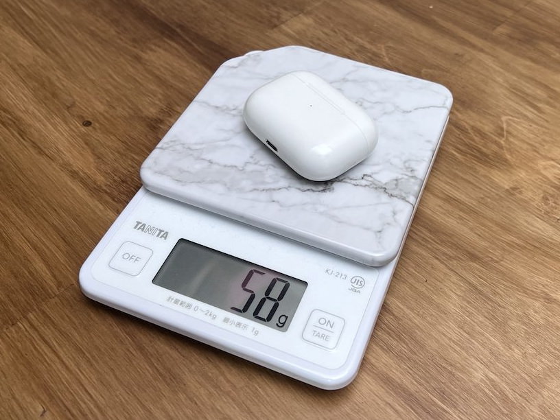 AirPods Proの重量：約58g